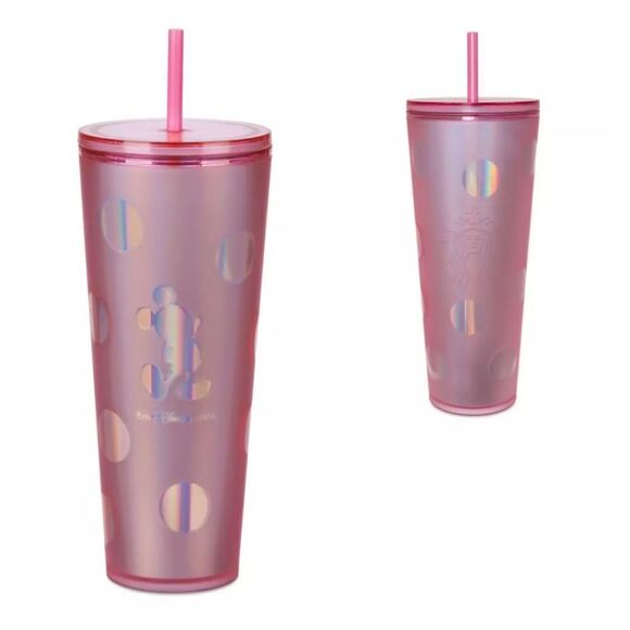 Walt Disney World Pink Starbucks Tumbler with Straw - Picture 1 of 5
